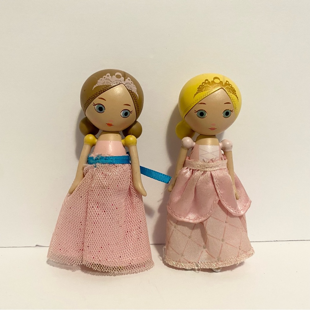 Mooshka Fairy Tales Ballerina Princess Palia Jaya Wooden Mini 3” Dolls Playset